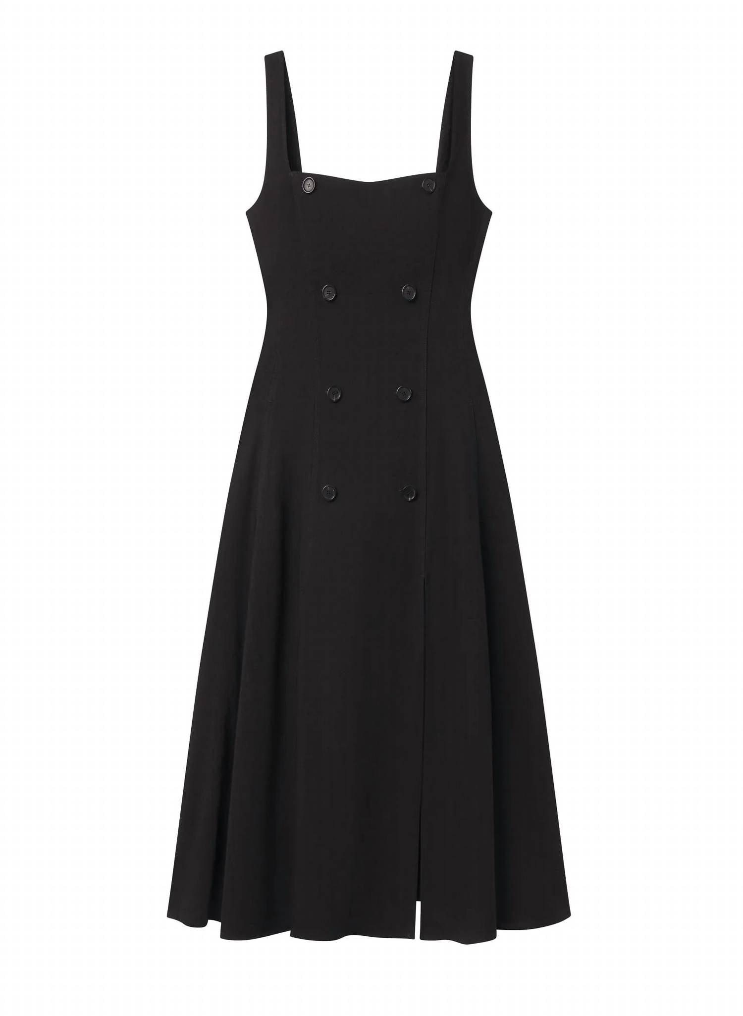 A.L.C. - Hayes Button Front Linen Midi Dress