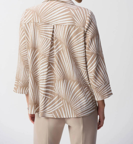 Joseph Ribkoff - Tropical Print Textured Trapeze Jacket