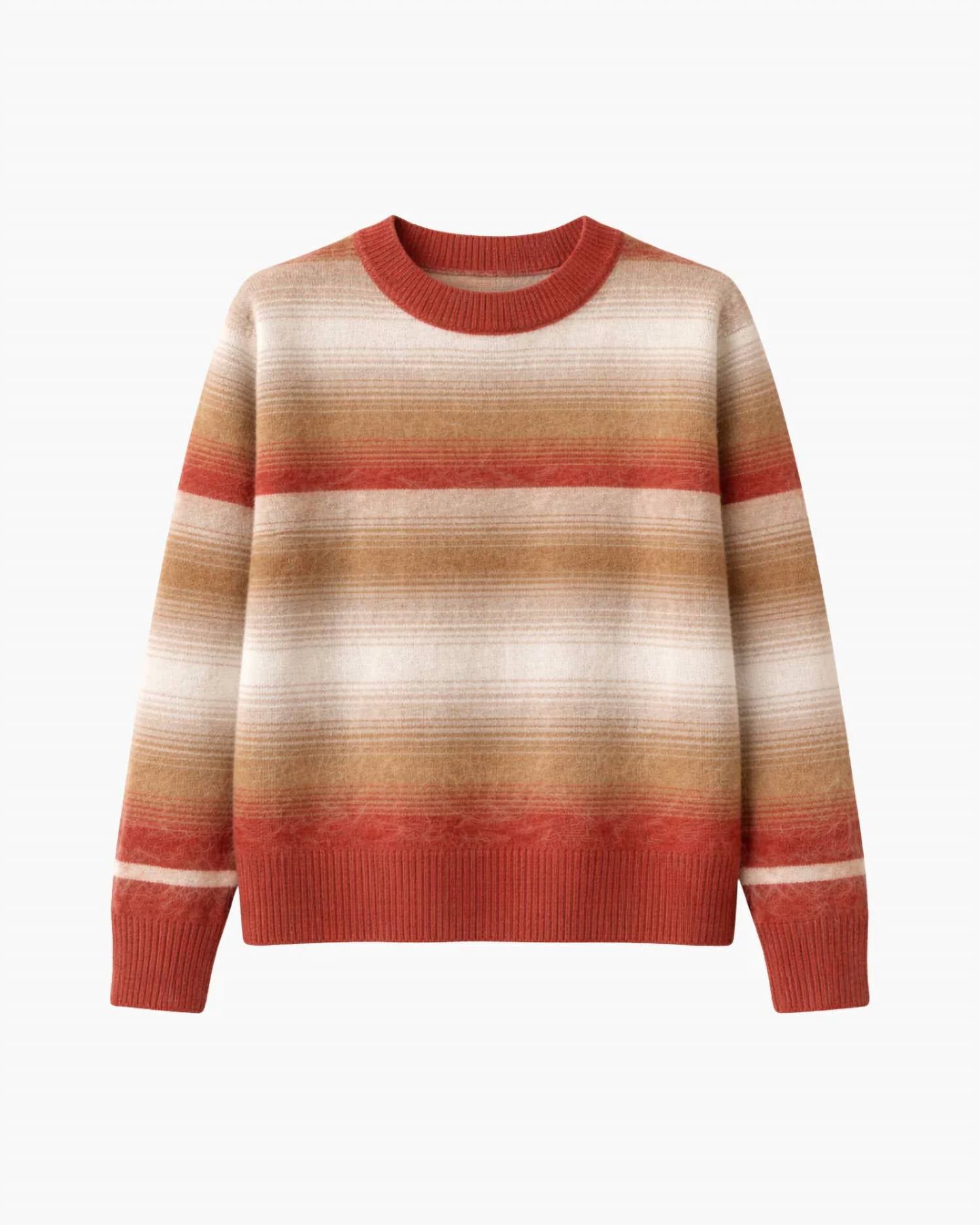 Autumn Cashmere - Brushed Ombre Stripe Crew Sweater
