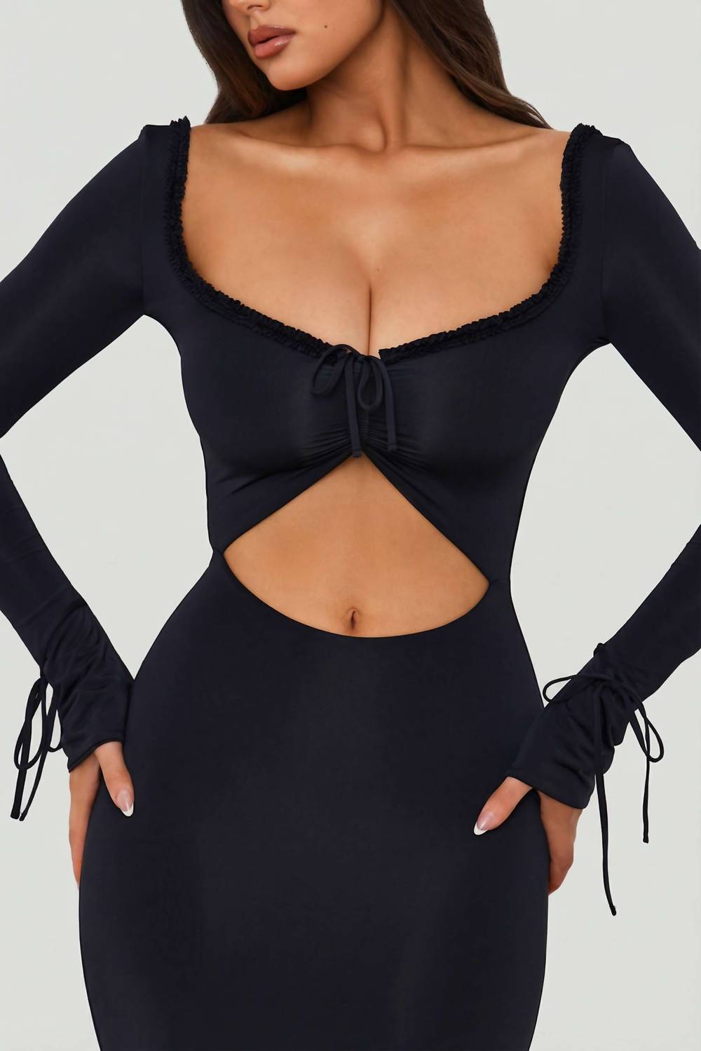 Oh Polly - Matilda Ruffle-trim Cut-out Maxi Dress