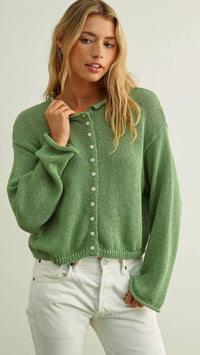 Miou Muse - Light Weight Button Front Cardigan