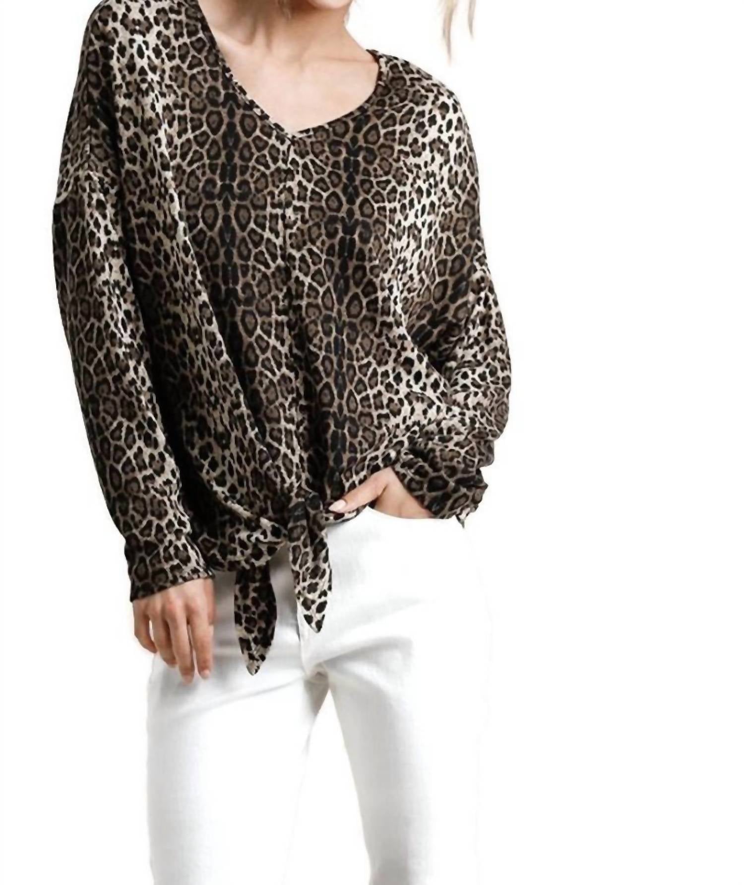 Umgee - Tie Front Leopard Top