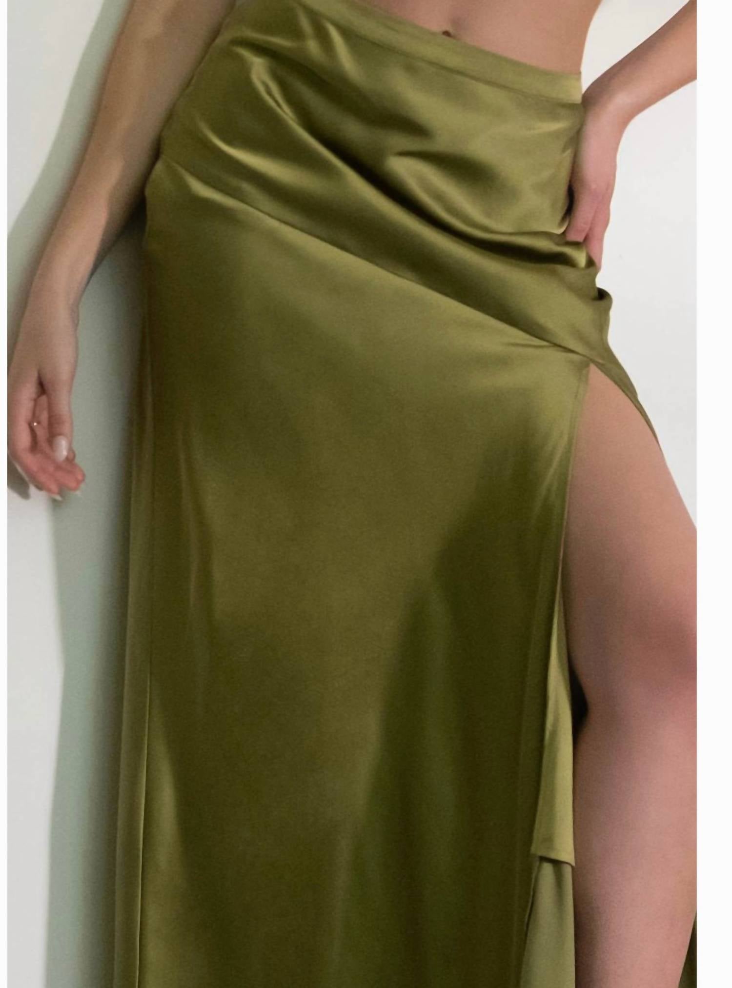 Blu Pepper - High-slit Maxi Skirt