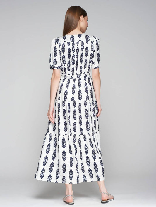 Vilagallo - Vika Blanco Jacquard Dress