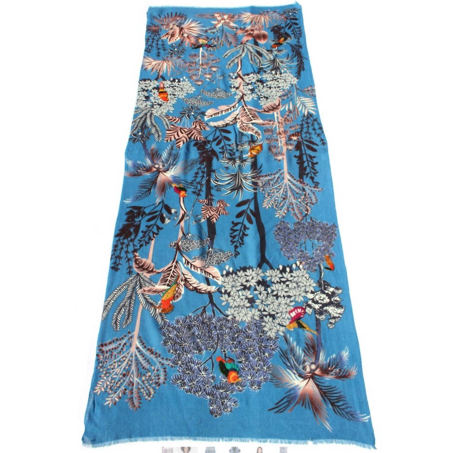 Vismaya - Woodland Embroidered Wool Scarf