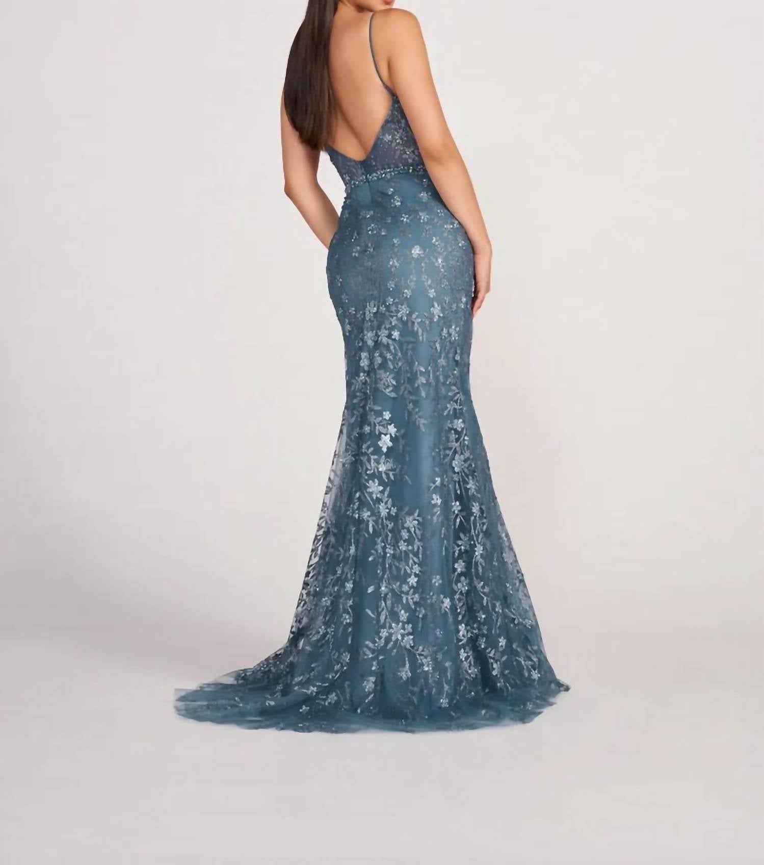 Ellie Wilde - Glittered Sheath Dress With Detachable Overskirt