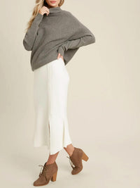 Bluivy - Slouch Neck Dolman Sleeved Pullover