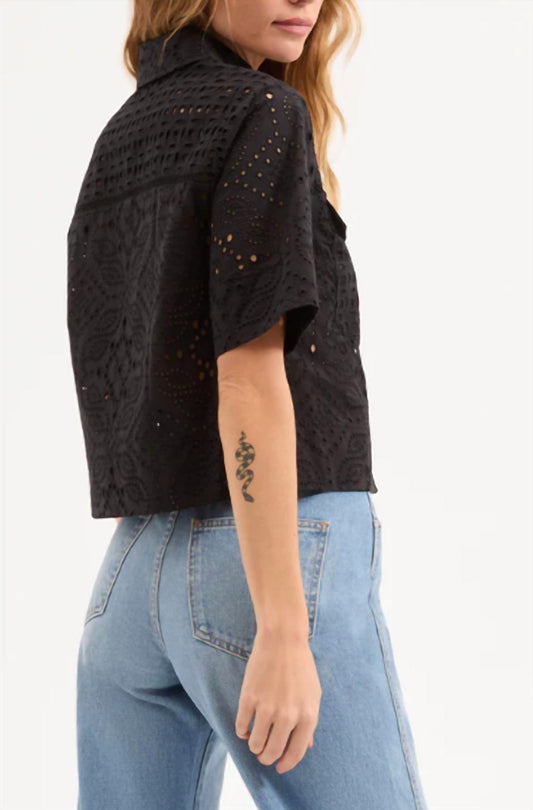 Veronica Beard - Spruce Eyelet Short-Sleeve Button-Down