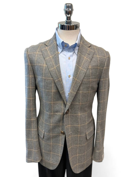 Corneliani - WINDOWPANE CASHMERE COAT - REGULAR LENGTH