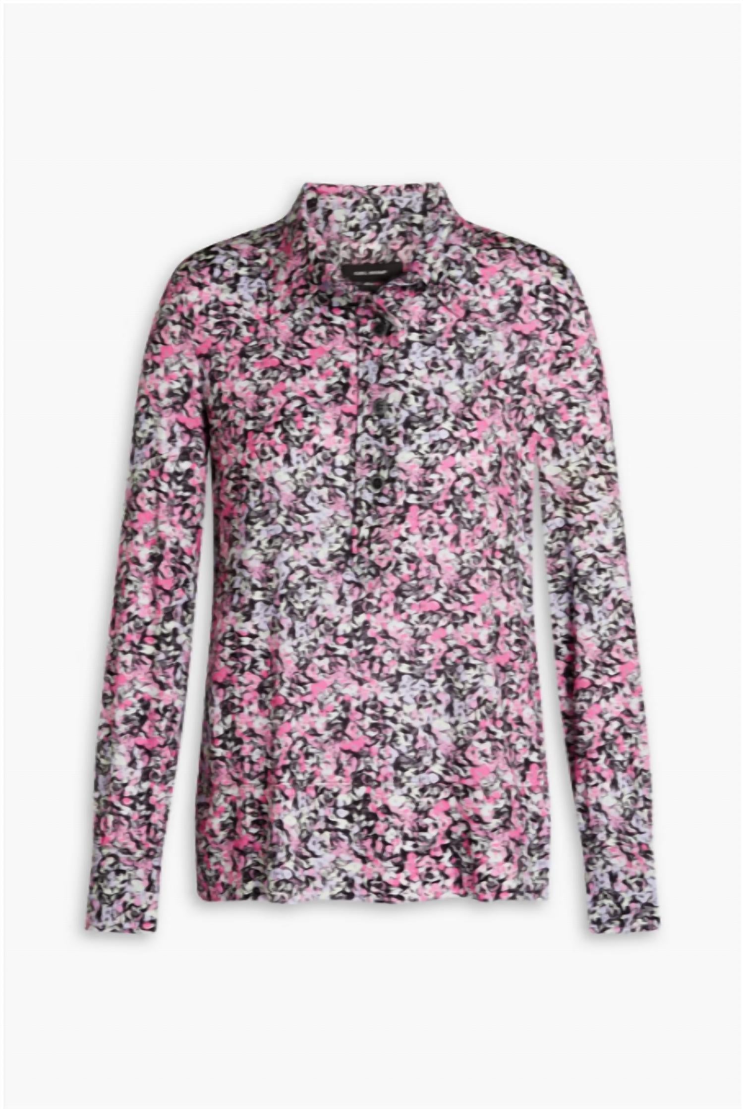 Isabel Marant - Floral-Print Jersey Polo Shirt