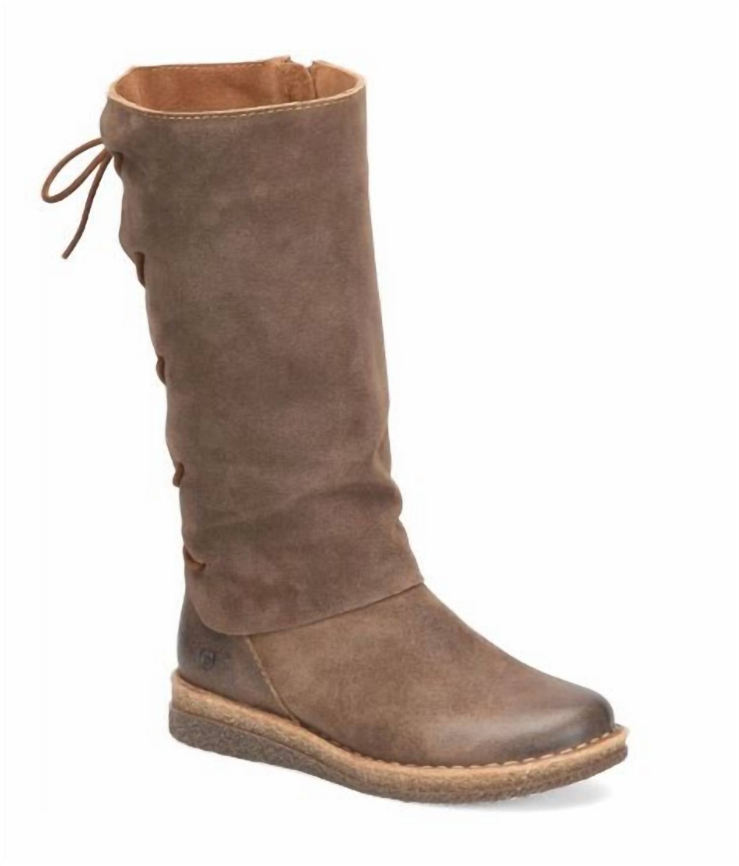 Born Women's Sable Comfort Boots in taupe brown - women's shoe - detail view