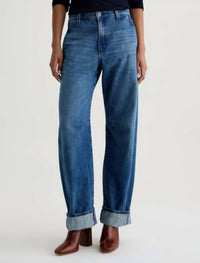 Ag Jeans - Mercer Cuffed High-rise Barrel Jean