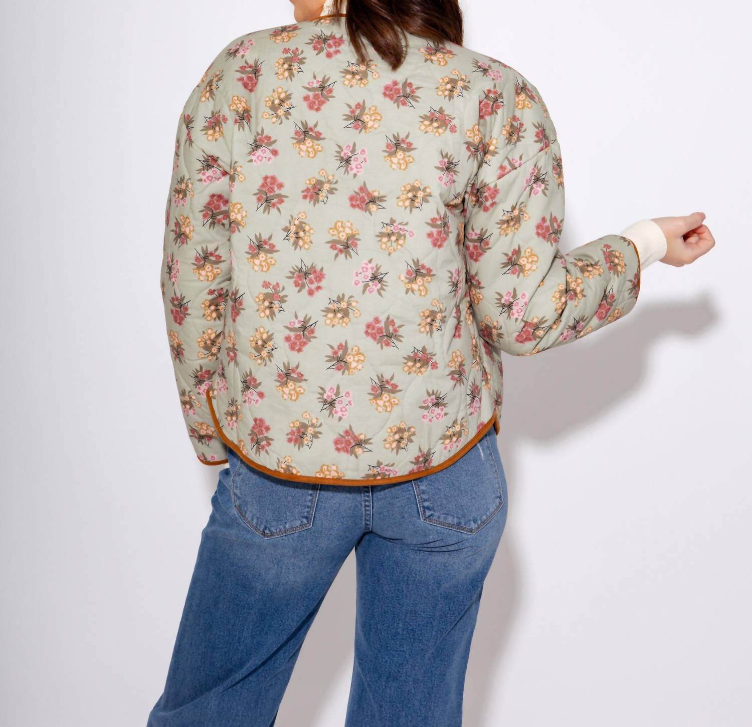 THML Floral Quilted Jacket in multi color - women's jacket - view 4