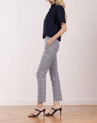 Avenue Montaigne Lulu Straight Cropped Pant in screen blue - women's pants - detail view