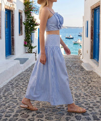 Baby Pink - Rosette Stripe Two-piece Set