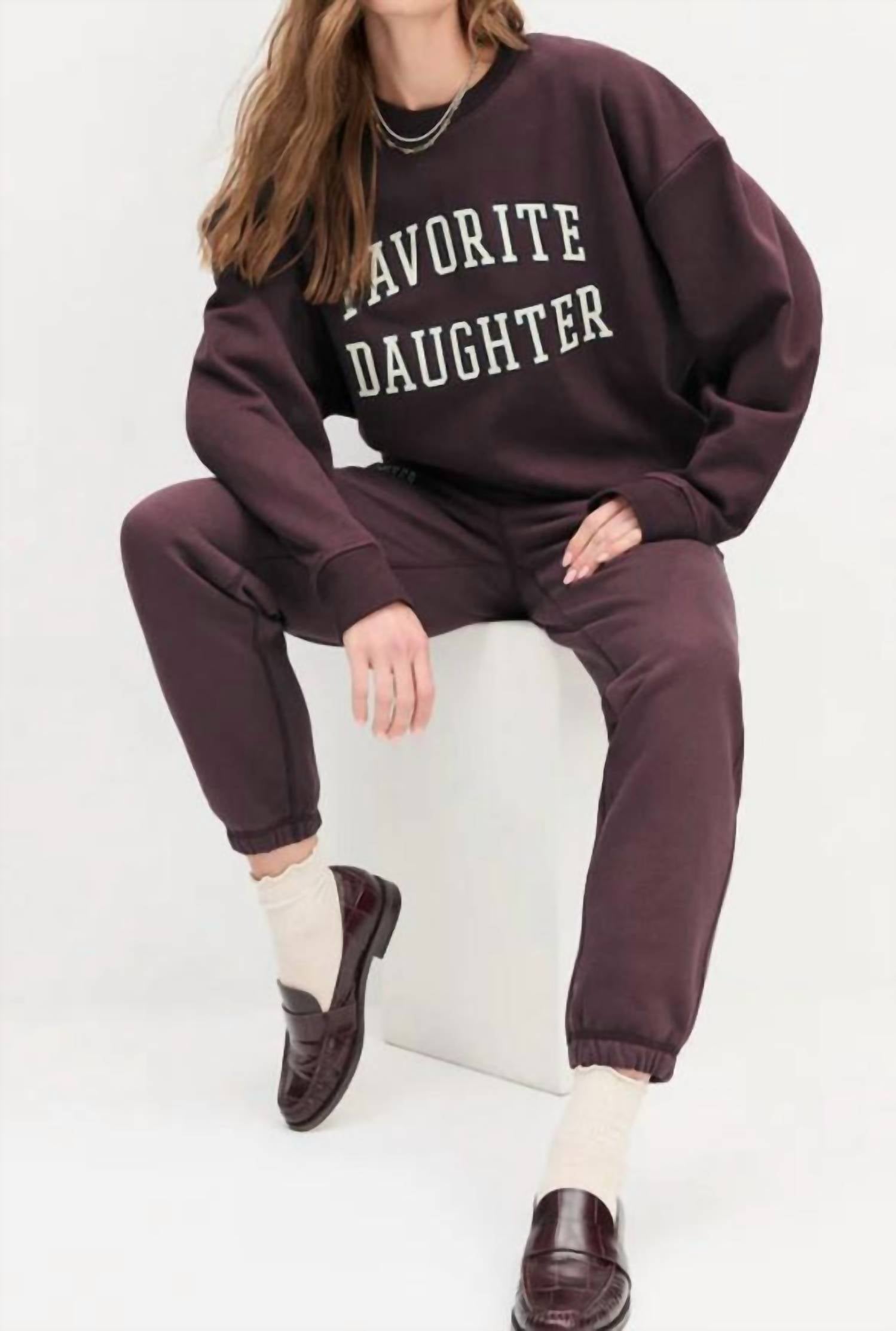 Favorite Daughter Collegiate Sweatshirt in burgandy - women's top