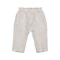 MarMar Copenhagen Panu Linen Pants in summer check - kids' joggers - detail view