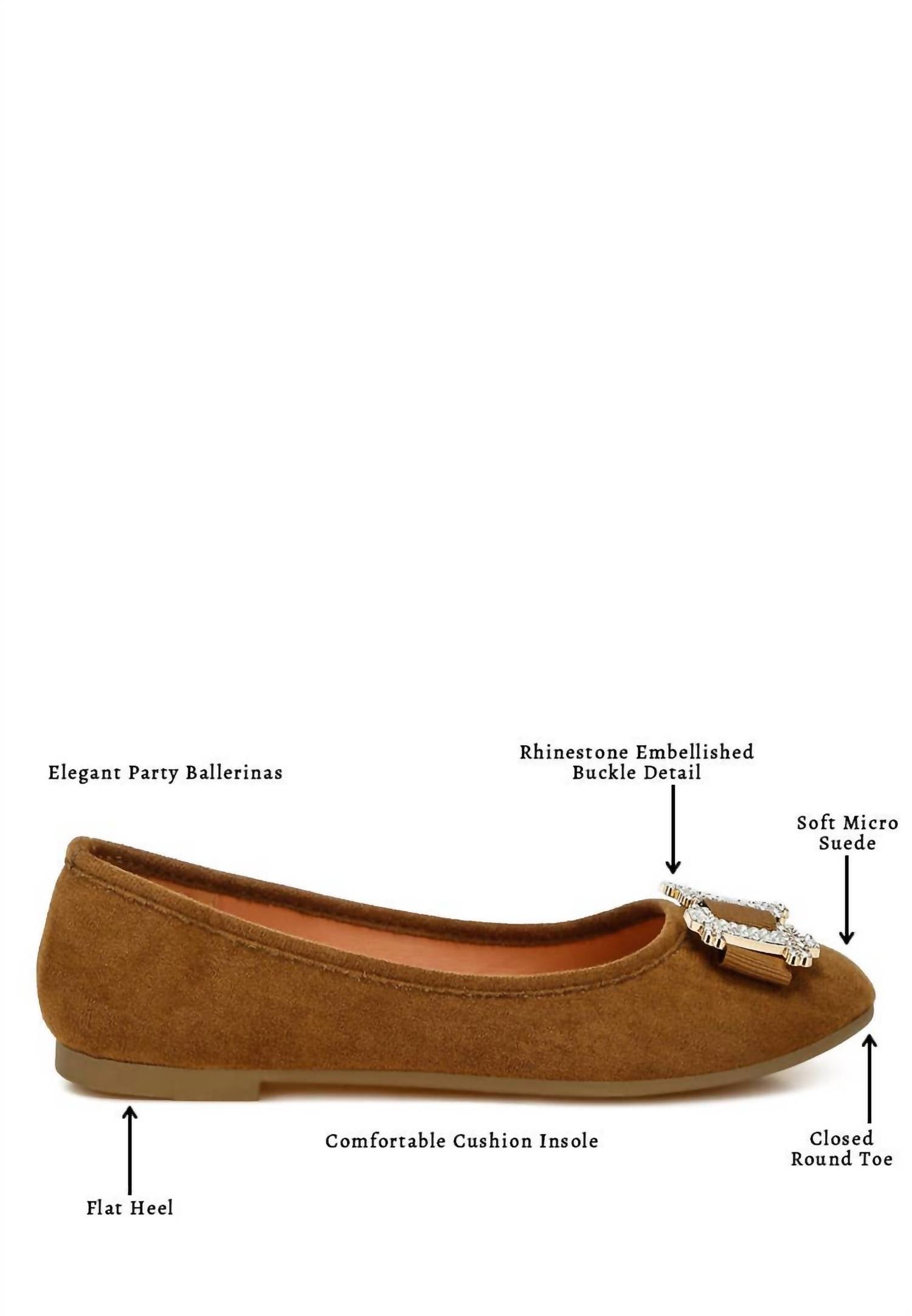Rag Company - Women's Prajik Rhinestone Buckle Sparkle Ballerinas