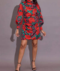 Alden Adair Gloria Ruched Long Sleeve Dress in legacy floral - women's dress