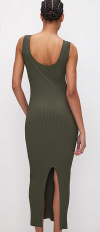 Good American - Rib Scoop Back Midi Dress