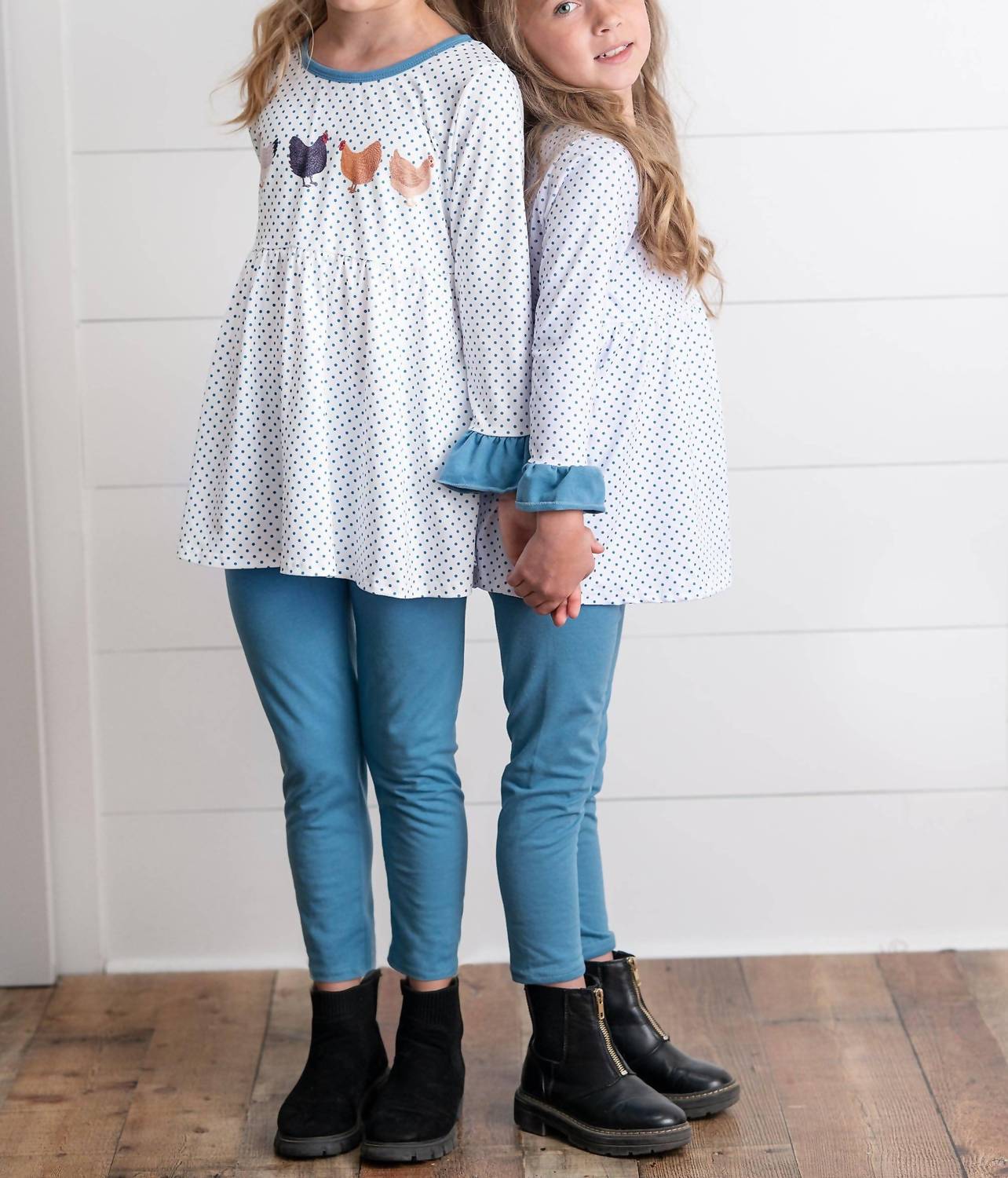 Adorable Sweetness - Girl's Polka Dot Chicken Pant Set