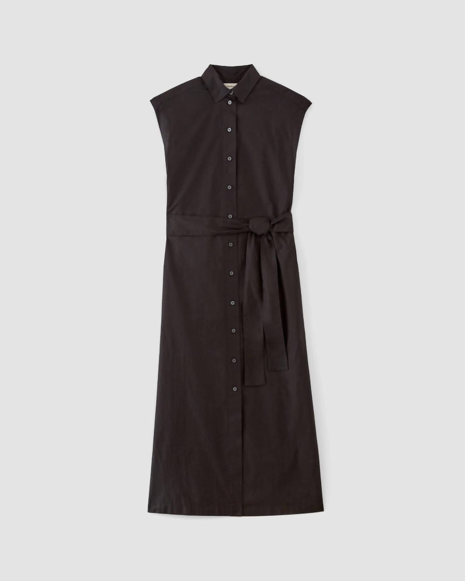 Everlane Supima Short Sleeve Shirt Dress in black - women's dress - view 6