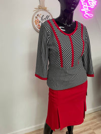 Tally Taylor - Women's 2 Piece Stripe Skirt Suit