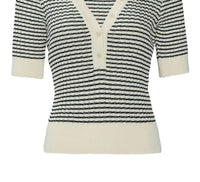 Frame - Stripe V Neck Sweater