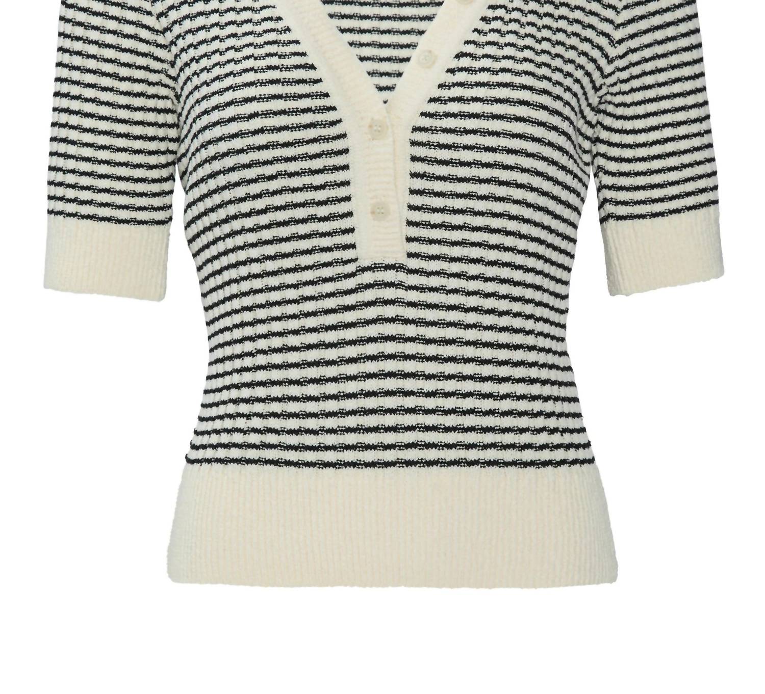 Frame - Stripe V Neck Sweater