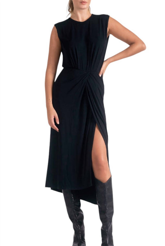 Elan - Felicia Sleeveless Midi Dress with Front Slit