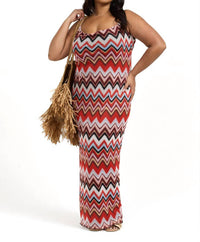 Fashion Szn Curve - Sleeveless Retro Mesh Maxi Dress - Plus Size