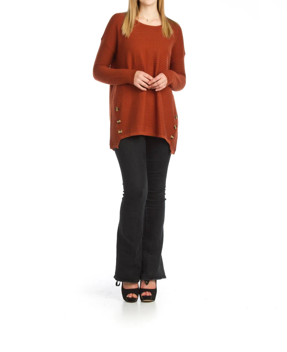 Papillon - Side Button Soft Ribbed Sweater