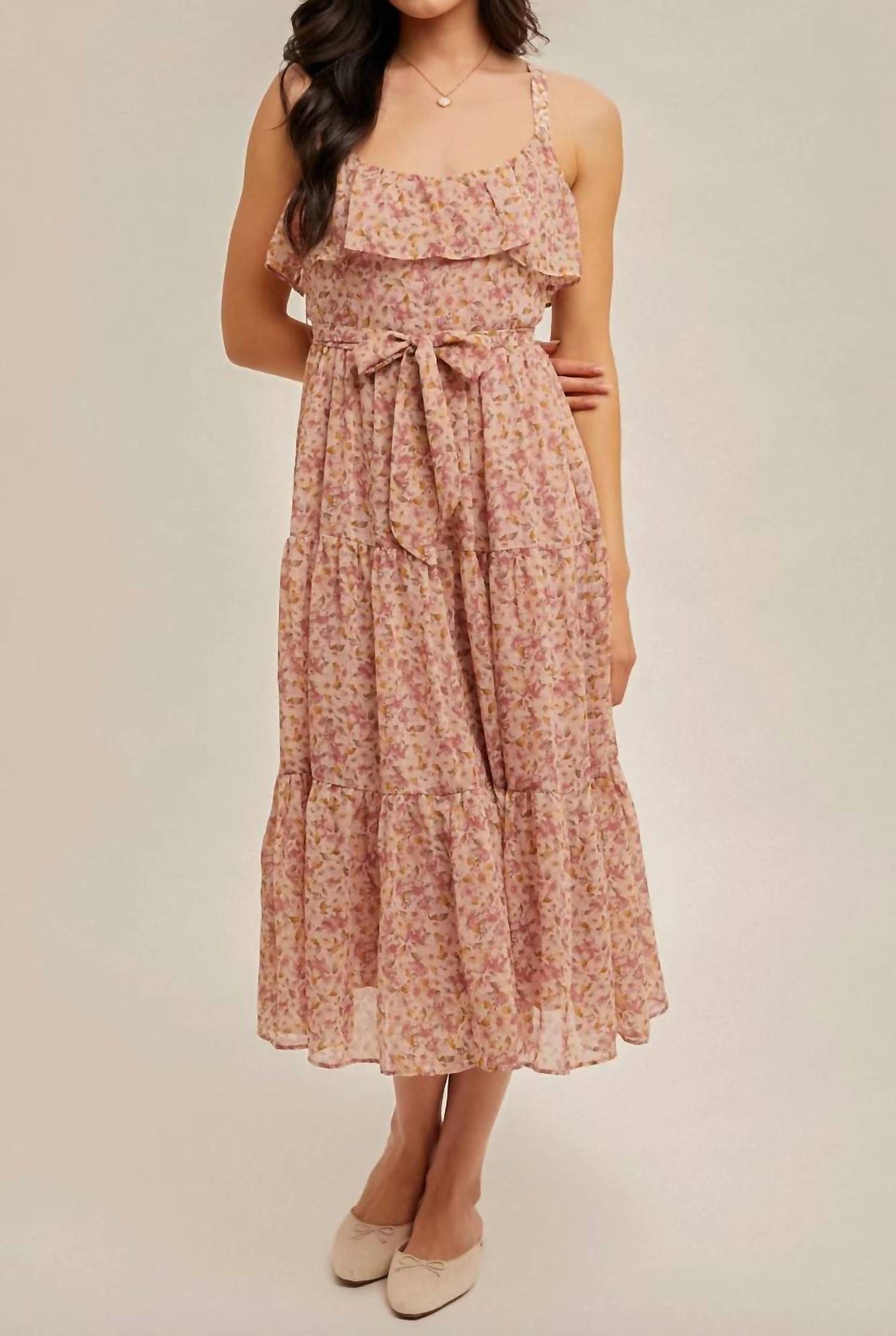 Hem & Thread - Floral Ruffle Midi Dress