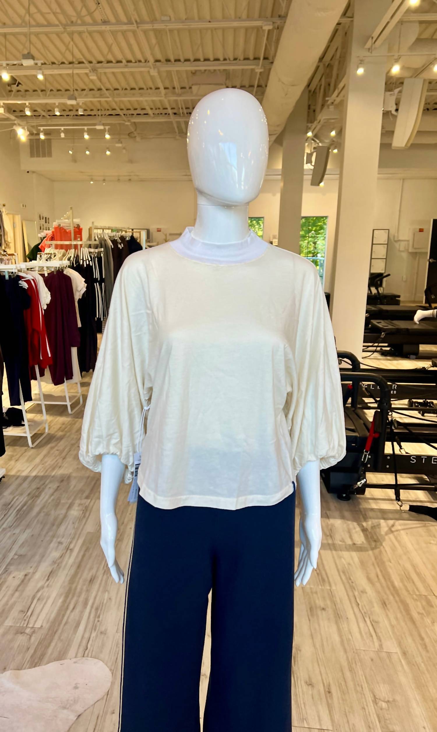 STATESIDE Women's Mock Neck Dolman Top in cream - women's blouse - view 4