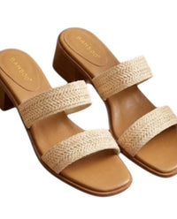 Bamboo Women's Mini Heel Sandal in brown - women's sandal - detail view