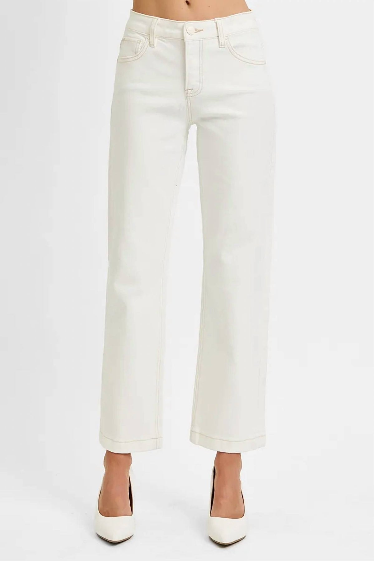 Risen - Tummy Control Mid Rise Ankle Straight Pants