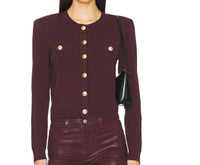 L'Agence Toulouse Cardigan Jacket in chocolate gold - women's cardigan
