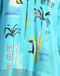 Jess & Jane - Palmetto Mineral Washed Mesh Contrast Cotton Top