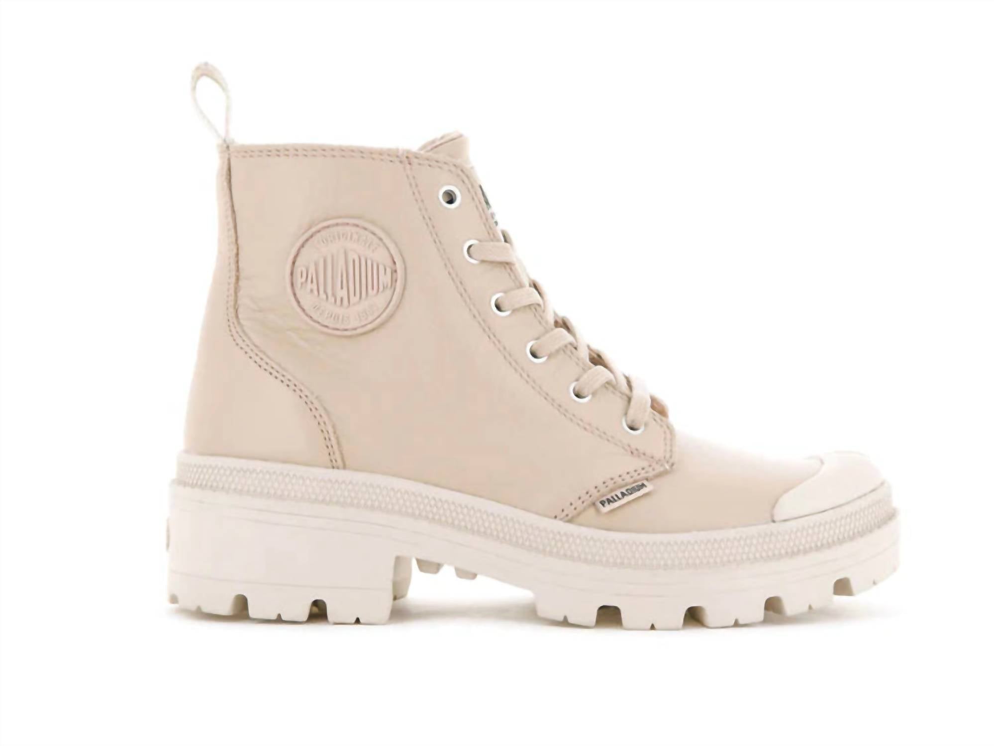 Palladium Women's Pallabase Leather Boots in nude dust - women's shoe