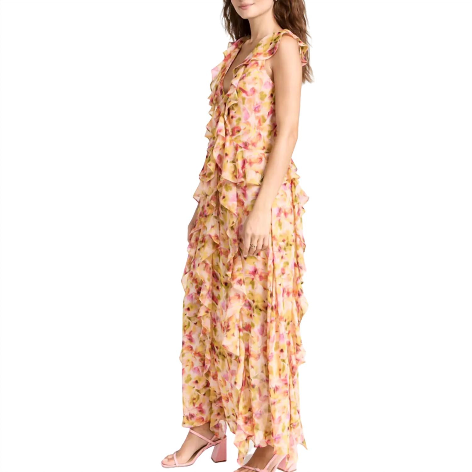 Misa Los Angeles Women's Claudita Dress in golden flora - women's dress - alternate view