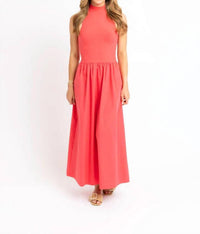 Karlie - Women's Solid Mock Maxi Dress