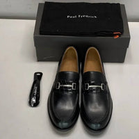 Paul Fredrick Men's Colin Slip-on Bit Loafers in black - men's loafer - view 4