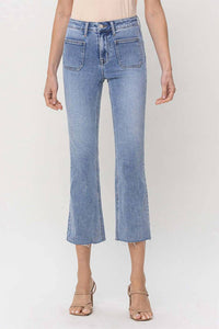 Vervet By Flying Monkey - Julia Kick Flare Front Pocket Denim Jeans