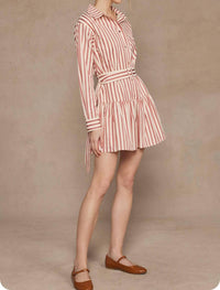 Strut & Bolt - Striped Button Down Mini Dress