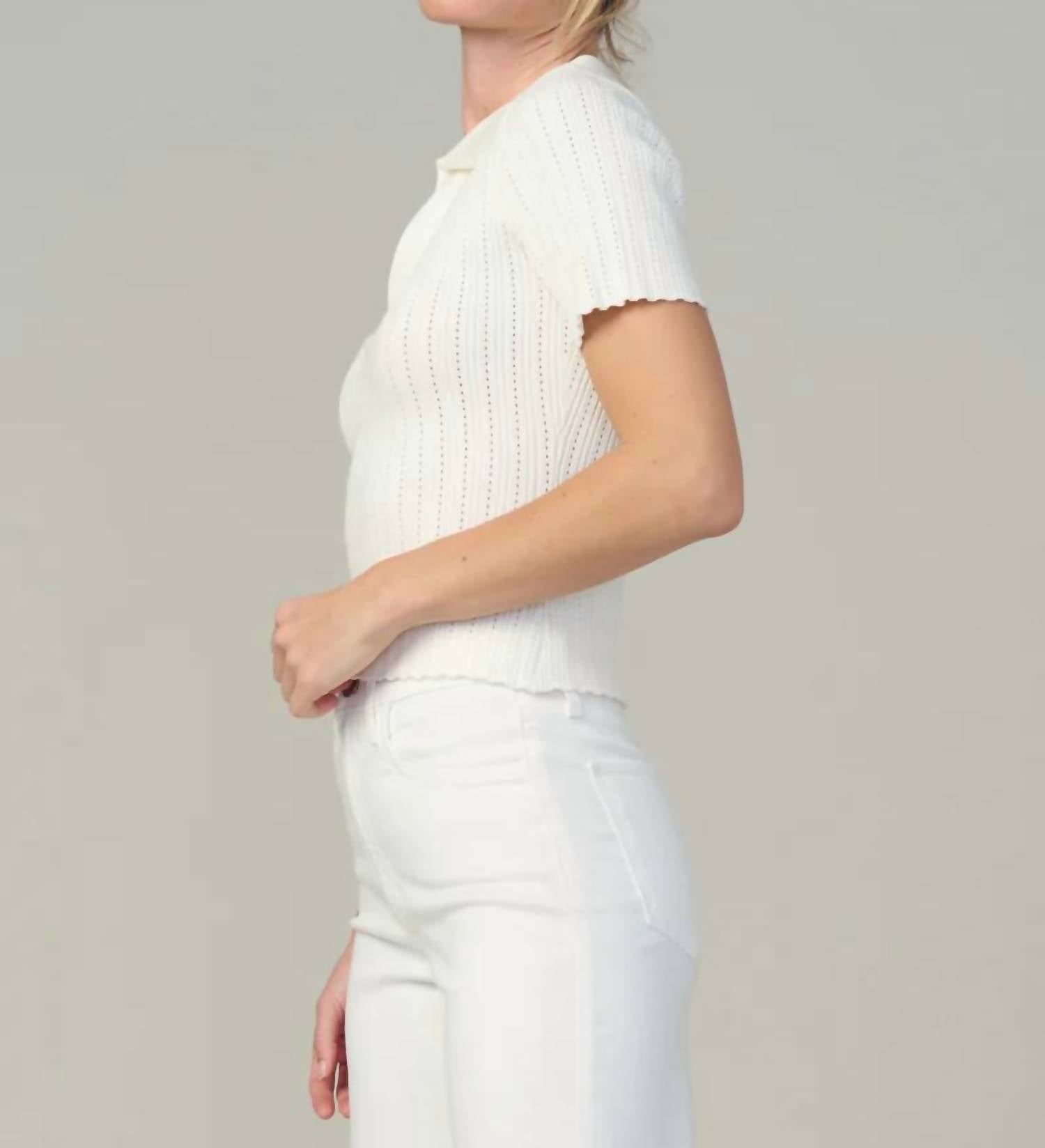 Joe'S Jeans - The Jess Pointelle Polo Top
