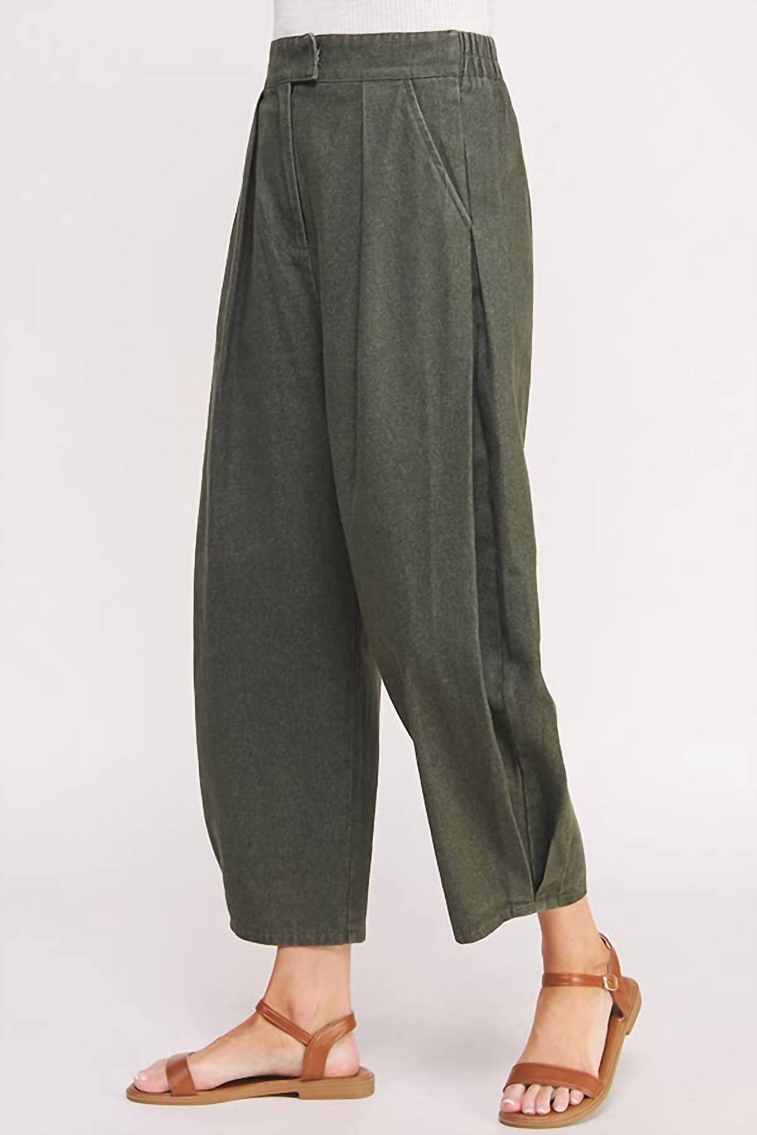 Jade By Jane - High Waist Pleated Baggy Ankle Trousers