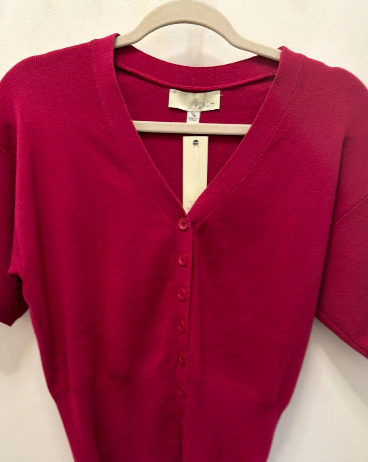 Pinch - Women's V Neck Short Sleeves Cardigan