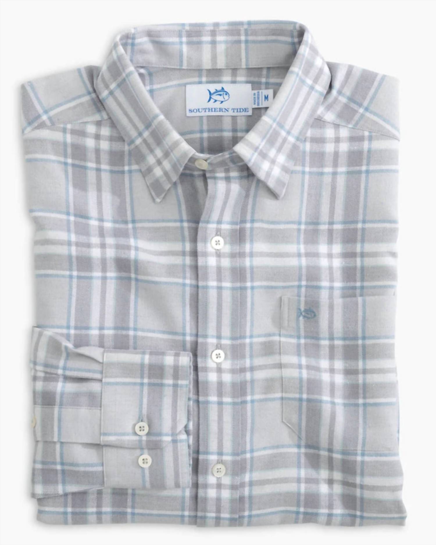 Southern Tide - Men's Long Sleeve Beach Flannel Reddick Plaid Sportshirt