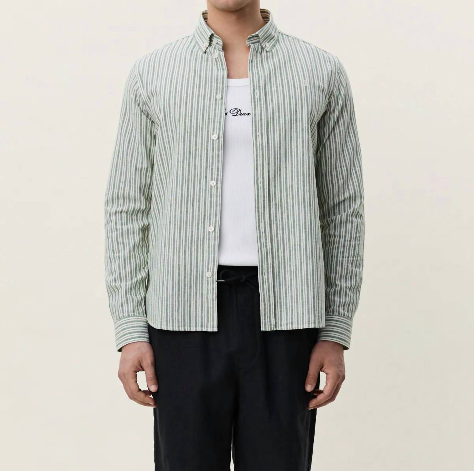 Les Deux - Stripe Cotton Linen Shirt