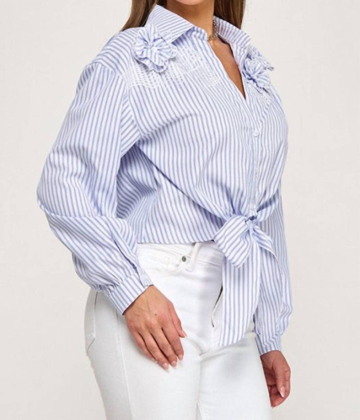 Milk & Honey - Migdalia Lace And Flower Detailed Blouse